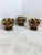 Set of 3 Italian Art Deco walnut and velvet ottomans, original condition, 1940 Intact and in good condition. Found in a...