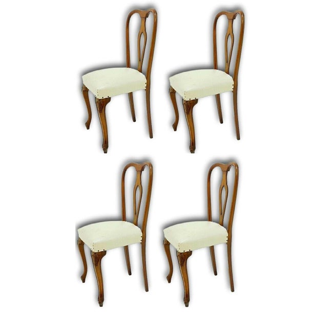 Brown Walnut Collection Chairs, 1960s, Set of 4 For Sale - Image 8 of 10