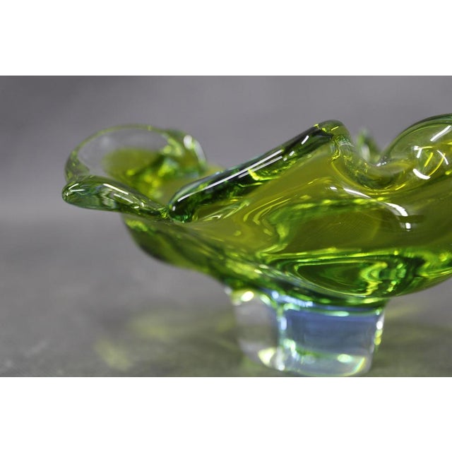 1970s Mid-Century Green Glass Bowl from Josef Michal Hospodka, 1970s For Sale - Image 5 of 7