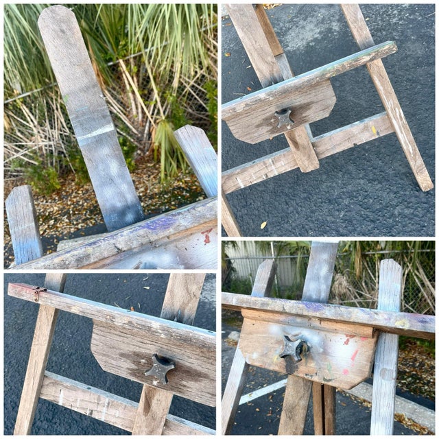 Antique Wood Easel Fully Adjustable | in a Mid Century Style For Sale - Image 12 of 12