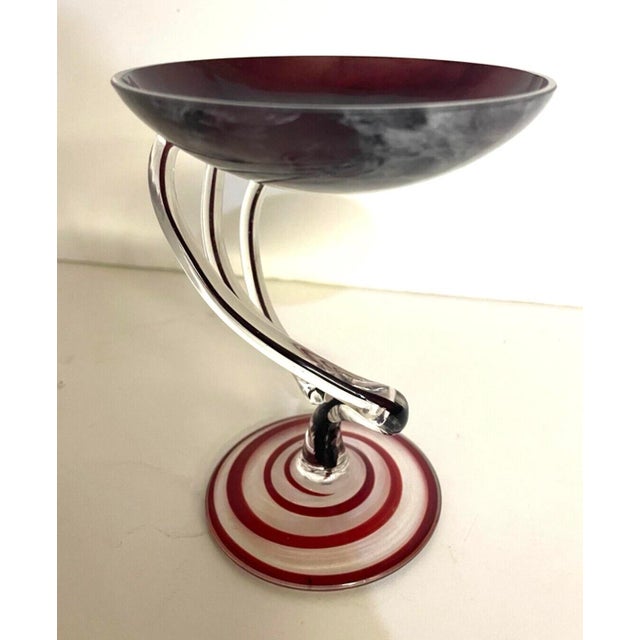 Hand Blown Amethyst “Jellyfish” Polish Art Glass Centerpiece Bowl - Attributed Jozefina Krosno For Sale - Image 4 of 8
