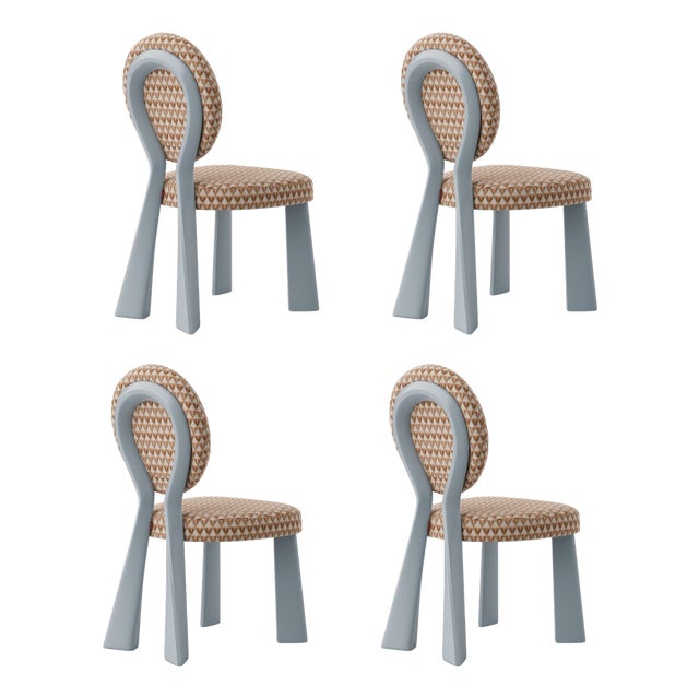 Mary II Dining Chairs with Wood or Lacquered Legs by Ottiu, Set of 4 For Sale