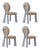 Mary II Dining Chairs with Wood or Lacquered Legs by Ottiu, Set of 4 For Sale