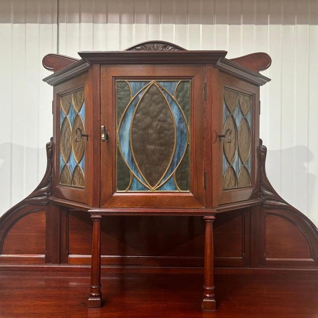 1920s Antique Art Nouveau Cabinet in Mahogany, 1920s For Sale - Image 5 of 18