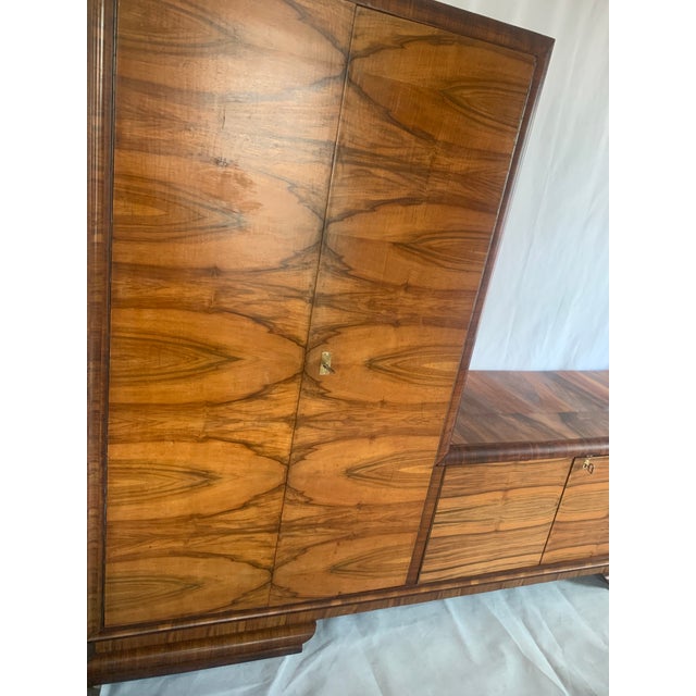 Wood Art Deco Style Chest of Drawers with Wardrobe, 1940s, 1930s For Sale - Image 7 of 18