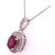 Ruby Red 14Kt White Gold 18 Inches Necklace With Ruby and Diamonds For Sale - Image 8 of 10