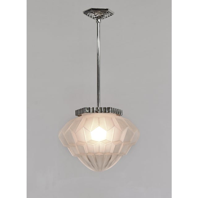 Art Deco Degue French Art Deco Pendant Light 1930s For Sale - Image 3 of 11