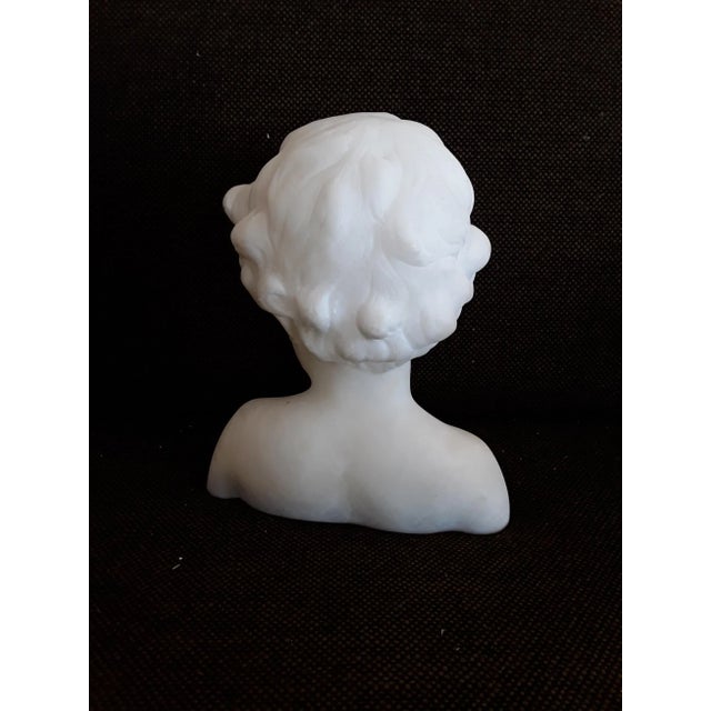 Antique Alabaster Bust of Boy from Kochendörfer Munich For Sale - Image 5 of 8
