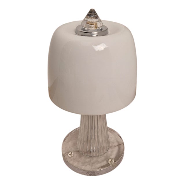 Table Lamp in Handworked Glass with Opaline Shade from Foscarini, 1990s For Sale