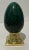 Hollywood Regency Green Porcelain Egg Brass Stand For Sale - Image 3 of 13