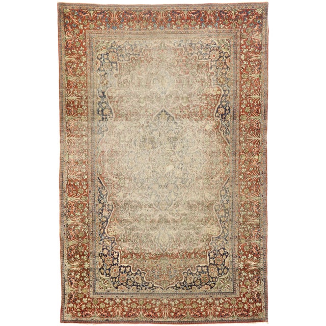 Late 19th Century Persian Mohtesham Kashan Rug, 04'05 X 06'10 For Sale - Image 9 of 9