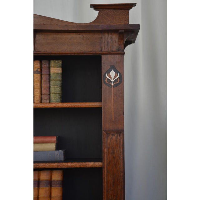 Arts and Crafts Oak Open Bookcase, 1900s For Sale - Image 9 of 18