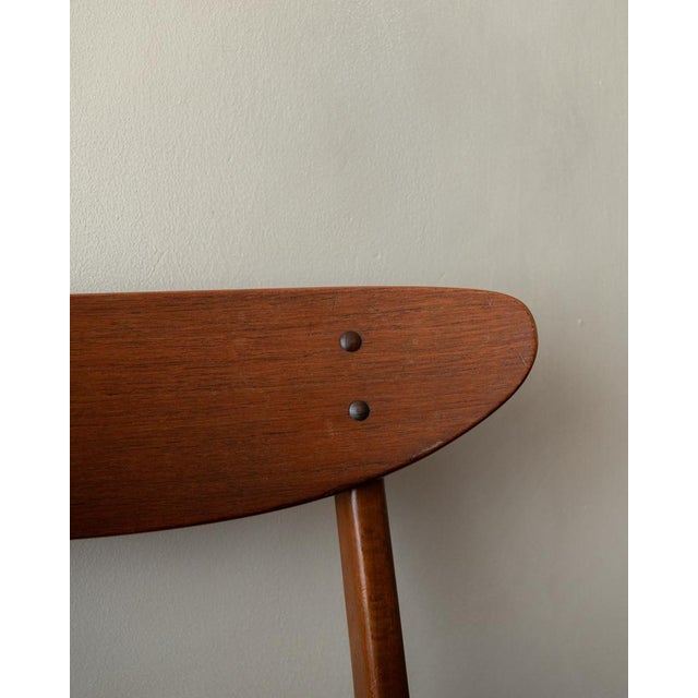 Black Vintage Danish Dining Chairs in Teak and Black Skai, 1960s, Set of 6 For Sale - Image 8 of 18