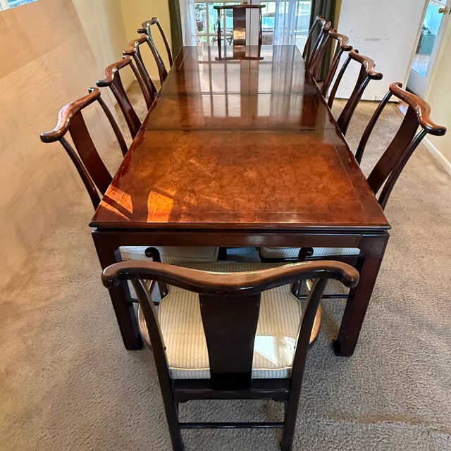 Wood Vintage American of Martinsville Dining Table & 10 Chairs For Sale - Image 7 of 17