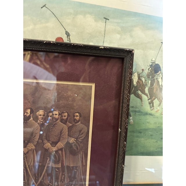 Wood Vintage Framed Artwork of "Lee and His Generals" For Sale - Image 7 of 7