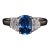 Gia Certified Natural 2.66cts if D Diamond Cornflower Blue Sapphire 950 Platinum 3 Stone Ring, Size 6 For Sale