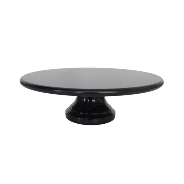 Contemporary Marble Lazy Susan Tall, Black For Sale - Image 3 of 3