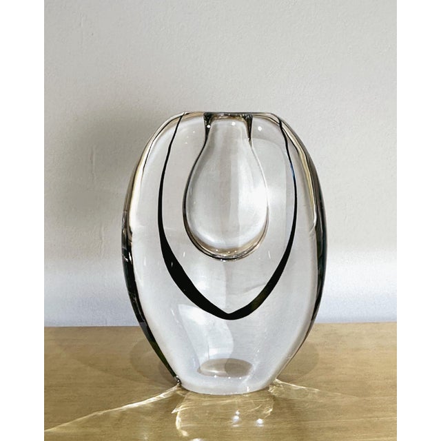 Vintage Contour Vase and Bowl by Vicke Lindstrand for Kosta, 1950s, Set of 2, in Very Good conditions. Designed 1950 to...