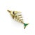 1960s 18k Gold Articulated Fishbone Skeleton Pendant With Enamel by UnoAErre For Sale - Image 4 of 11