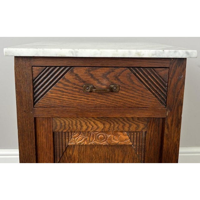 Metal French Bedside Table with Marble Top For Sale - Image 7 of 12