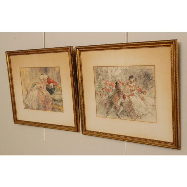 Renaissance Antoine Calbet Vintage French Framed Etchings - a Pair For Sale - Image 3 of 13