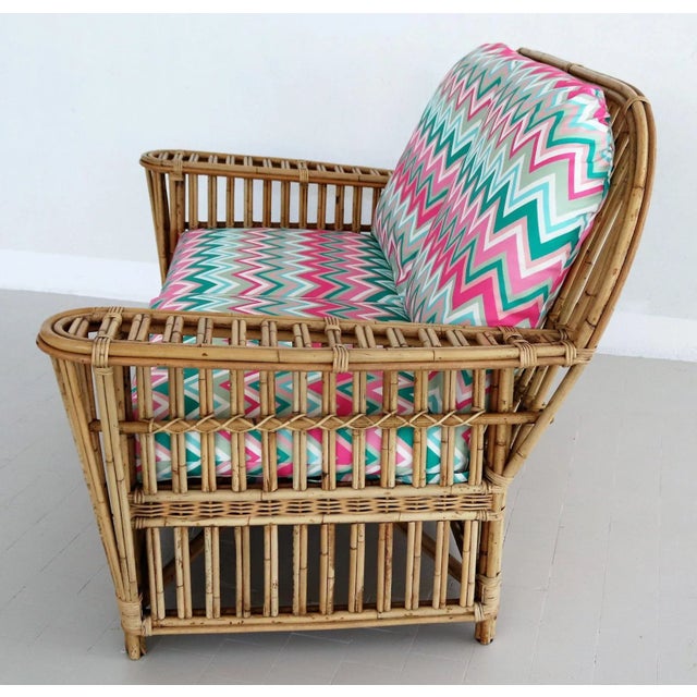 Italian Bamboo and Rattan Sofa For Sale - Image 3 of 18