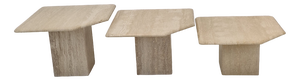 Italian Travertine Coffee Tables, 1980s, Set of 3