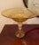 Italian 1980s Murano Style Glass Centerpiece Pedestal Bowl With Gold Leaf Speckles For Sale - Image 3 of 10