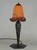 1920s 1920s French Art Deco Degue Orange Mottled Glass Wrought Iron Table Lamp For Sale - Image 5 of 10