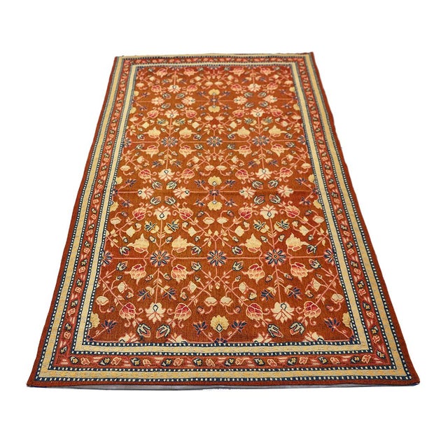 Traditional 4'x6' Ariana Handwoven Bessarabian Wool Kilim | Brown Floral Flatweave For Sale - Image 3 of 11
