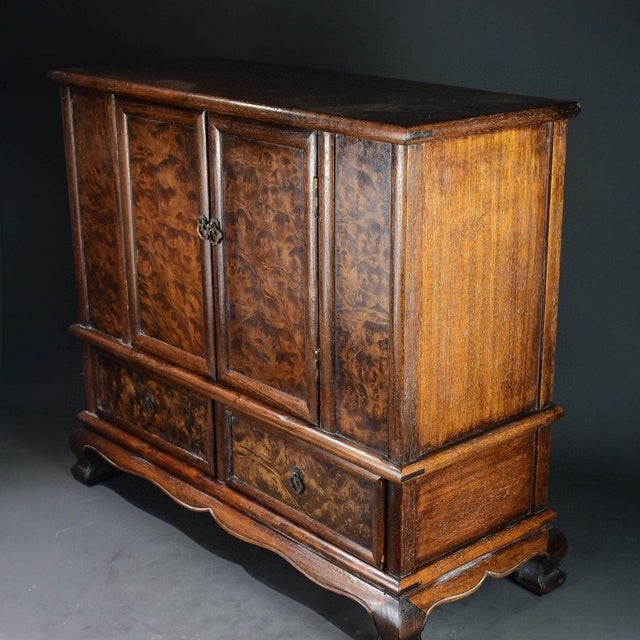 Vintage Chinese Burl Wood Side Cabinet / Small Bookcase For Sale - Image 4 of 9