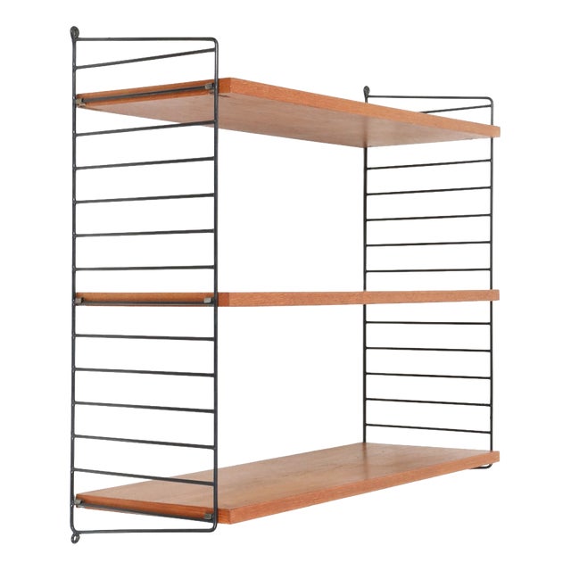 Vintage Teak String Shelf by Kajsa & Nisse Strinning, 1960s For Sale
