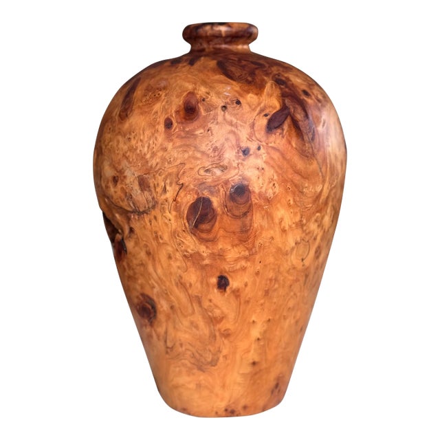 Estate Enrico Burl Wood Vase For Sale