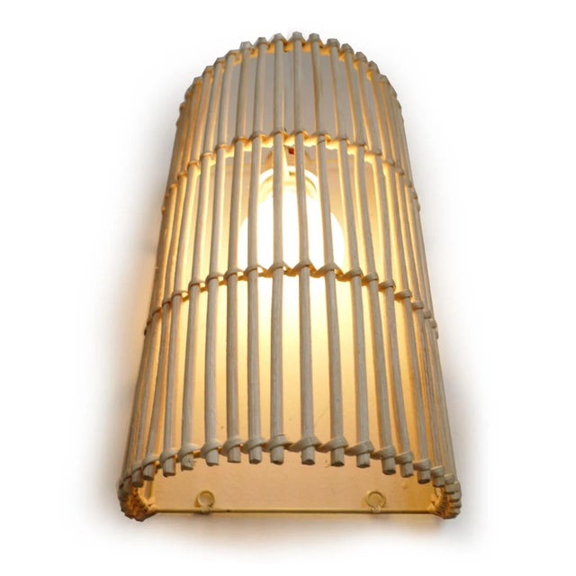 Modern Raw Wicker Stick Coastal Modern Wall Sconce For Sale - Image 3 of 5
