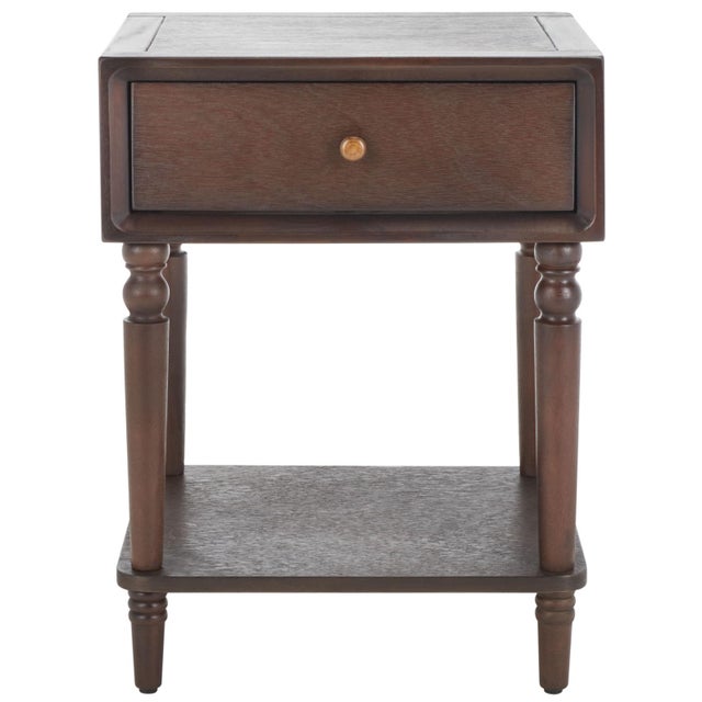Siobhan Accent Table with Storage Drawer in Walnut For Sale - Image 9 of 9