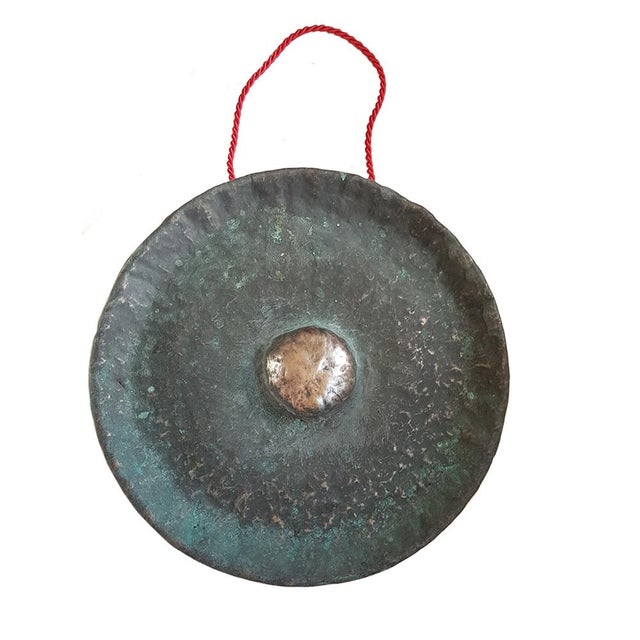 Indonesian Hammered Gong, Set of 2 For Sale - Image 6 of 8