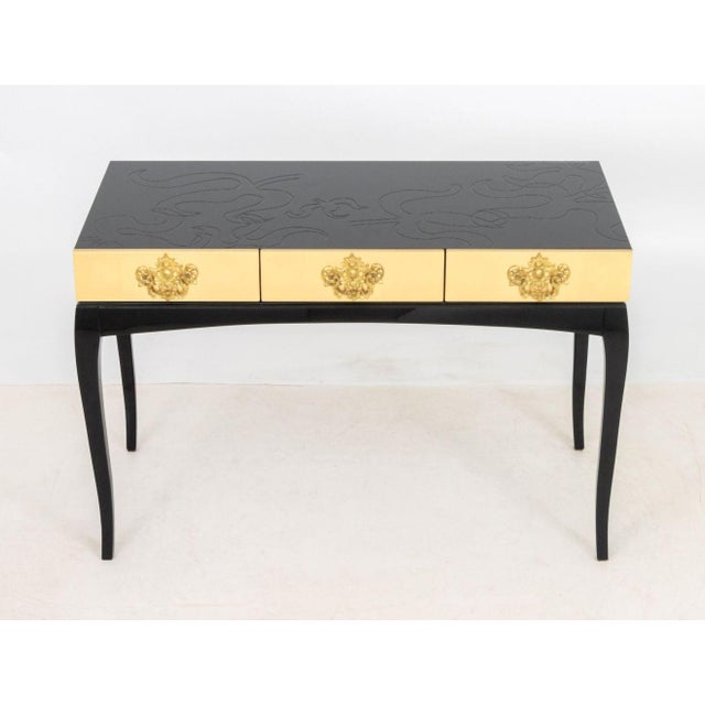 Boca Do Lobo Black Lacquer Console Table For Sale In New York - Image 6 of 10
