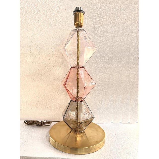 Italian Multicolor Murano Style Glass Table Lamps by Simoeng, Set of 2, in New conditions. Designed from 2000 US Plug (up...