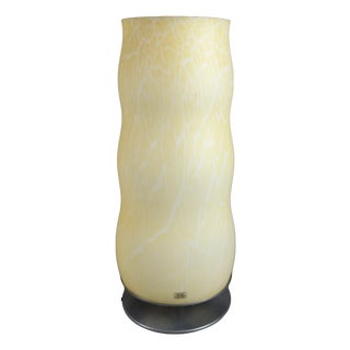 Large Modernist Opal Murano Glass Table Lamp For Sale