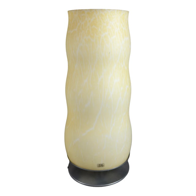 Large Modernist Opal Murano Glass Table Lamp For Sale