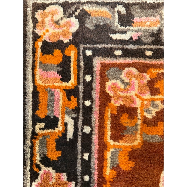 Antique Chinese Square Rug With Floral Medallion 2' X 2'2" For Sale - Image 12 of 16