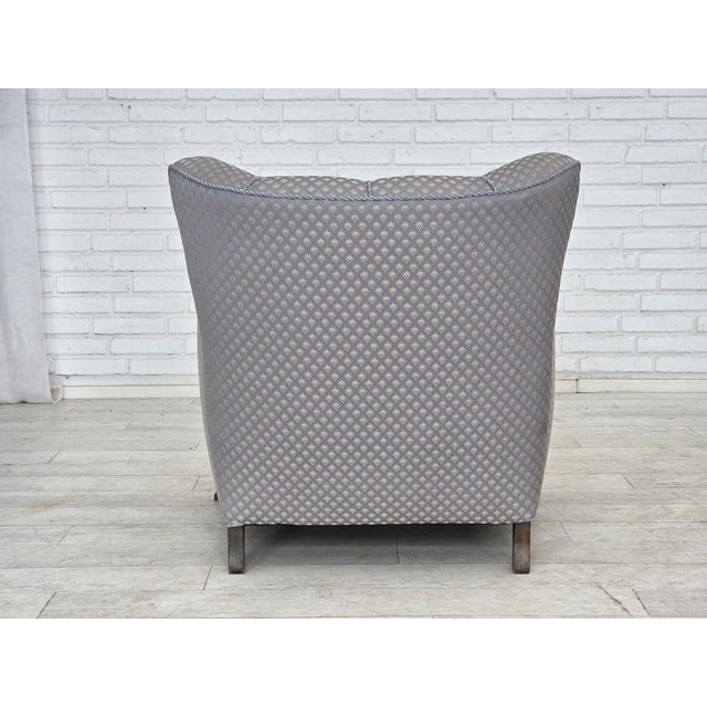 Danish Armchair in Fabric and Oak, 1950s For Sale - Image 15 of 18