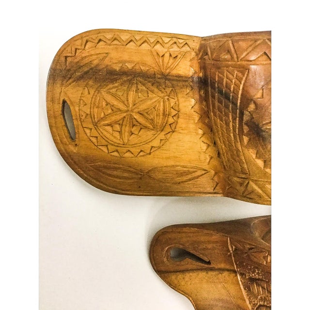Wood Hand Wood Carved Vintage Ritual Cups - A Pair For Sale - Image 7 of 11