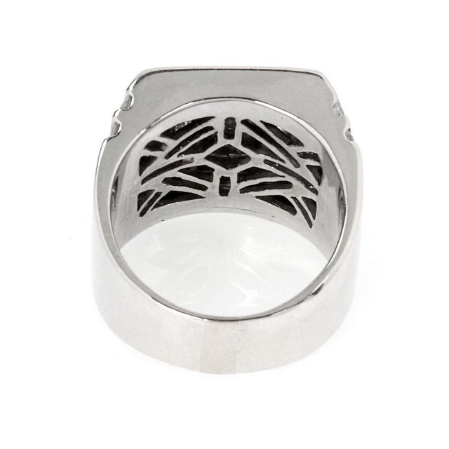 Men's Ring 4.00ct Princess Cut Diamond 14k Gold Graduated Large Ring For Sale - Image 4 of 4