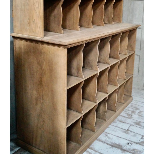 Victorain Country Kitchen Washed Oak Pigeon Hole Cabinet, 1880s For Sale - Image 12 of 13