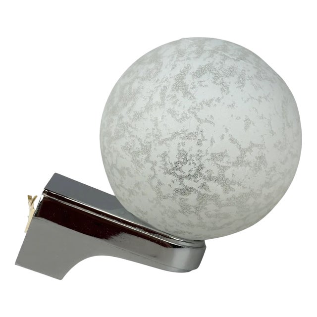 Space Age Chrome Metal and Glass Wall Lamp, 1970s For Sale