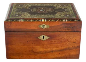 Antique English Inlaid Storage Box