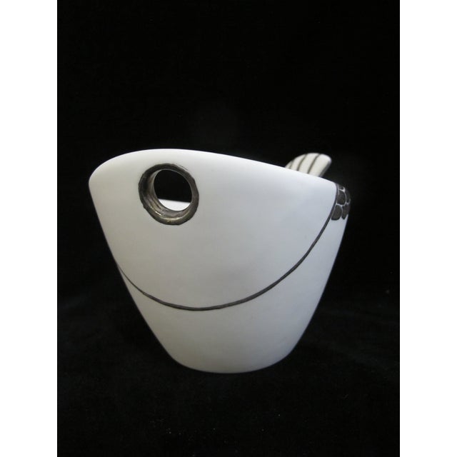 Ivory Emilia Castillo Mexico Sterling Silver Pottery Fish Ramen Bowl With Chopsticks For Sale - Image 8 of 12