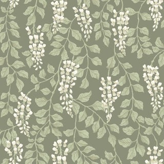 SAMPLE - Boråstapeter Blåregn Wallpaper In Sage For Sale