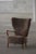 Gold Danish Modern High-Back Lounge Chair in Oak and Lambswool by Viggo Boesen, 1950s For Sale - Image 8 of 18